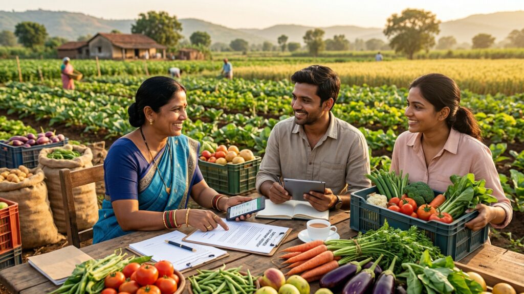 agri digital platform connecting farmers and buyers with fresh produce and digital tools in agricultural field